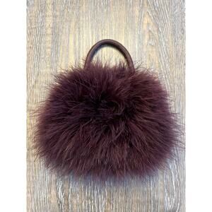 Vintage Brown Ostrich Feather Evening Bag Purse